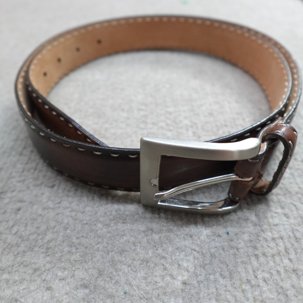 Robert Talbott Belt 38 Brown Solid Lined Dress So… - image 1